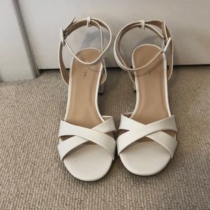Le Chateau White Heeled Sandals